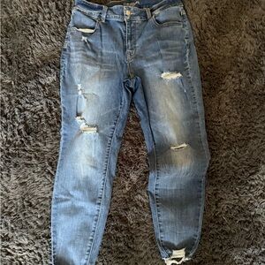 Women's Distressed Blue Jeans